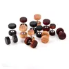 Stud Earrings 1Pc 2023 Punk Double Sided Wooden For Women Men Jewelry Stainlee Steel Natural Wood Earring Dumbbell Ear E1316