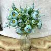 Decoratieve bloemen Silk Peony Artificial Bouquet 5 Big Head and Buds Fake for Christmas THOME TABEL Wedding Decoratie