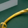 bangle المجوهرات الراقية الحقيقية 18K الذهب سوار سلسلة ملتوية للنساء الفاخر الصلبة 999 سلسلة هدية الزفاف للنساء