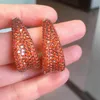 Huggie Bilincolor Orange Cubic Zirconia Hoop Earrings for Women