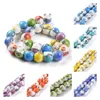 Crystal 25Pcs 15mm Lucky Cat with Flower Ceramic Beads Colorful Porcelain Loose Beads For Jewelry Making Bracelet Keychain Accessories