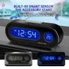 New New Car Electronic Clock Mini Auto Clocks Interior Thermometer LCD Backlight Digital Display Time Car Styling Accessories Boxed