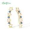 Knot SANTUZZA Silver Earrings For Women Pure 925 Sterling Silver Sparkling White CZ Colorful Stones Earrings Elegant Fine Jewelry