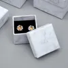 Caixas 24 peças caixa de embalagem de jóias para pulseira colar anel caixas de presente conjunto marmoreio padrão exibição organizador papel caixa de casamento caso