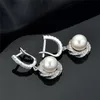 Back Women Twist Cluster Dangle Drop Freshwater Pearl Clip Earrings Girls Gift Accessory Jewelry Real 925 Sterling Silverörhängen