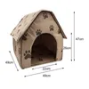 Kennels Casas de gato com telhado de lona impermeável espessado ninho à prova de frio Kitty Shelter Cat Cave Pet House Cat Dog Cabine