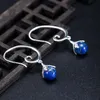 Knot retro lapis lazuli frukt droppörhängen för kvinnor 925 sterling silver domstol stil kvinnlig tjej vintage smycken 2021 ny