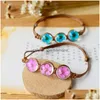 Kette handgemachte getrocknete Blumen Glasperlen Armband Sommer Stil Ball gewebte Webart Glücksblume Armbänder für Frauen Schmuck Tropfen liefern Dhzes