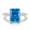 Anéis wong chuva 925 prata esterlina criado moissanite aquamarine pedra preciosa aniversário anel de noivado de casamento jóias finas atacado