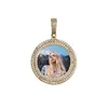 Colliers GUCY Custom Made Photo Pendentif Collier Soild Dos Plein Glacé 5A Zircone Cubique Charmes Hip Hop Bijoux Pour Drop Shipping