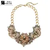 Necklaces OSHUER New Trending handmade Now Statement Necklace Women Crystal flower Metal Goldcolor Brand Jewelry