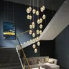 Lâmpadas pendentes LED LED Modern Minimalist Attic Crystal Candelier Girlating Kitchen Bar Table Sala de jantar