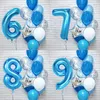 Dekoracja 12pcs folia urodzinowa liczba balonów globos dekoracje balonowe konfetti dzieci urodzinowe chłopiec