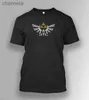 Herr-t-shirts Zelda Classic Triforce Hyrule Crest tryckt T-shirt. Sommarbomull O-hals Kort ärm Mens T-shirt Ny S-3XL