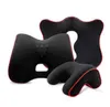 Cushions Quality Car Cushion and Back Support Pillow Set Memory Foam Fit Body Curve Relieve Seat Pressure Correct Posture AA230520