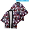 Ethnic Clothing Man Haori Yukata Skull Print Cardigan Japanese Kimono Shirt Samurai Harajuku Streetwear