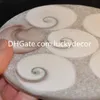 Sea Art Beautiful Natural Madagascar Shiva Eye Conch Shell Fossiles Disc Amulet Spiral Operculum Snail Shell Crystal Slice Disk Plate Coaster Collectible Specimen