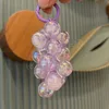 Creative Acrylic Beaded Keychain Luminous Grape Pendant Keyring For Women Girls Handbag Charms Pendant Keyring Car Key Holder