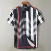 Diseñador de alta calidad para hombre camisa casual burbereys para hombre Camisas De Hombre Moda estampado de cuadros geométricos manga corta solapa negocio versátil M-3XL
