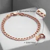 Link Bracelets Chain Rose Gold Bracelet For Women Men 5mm Cut Hammered Flat Curb Cuban Mens Womens Jewelry Gifts LGB251