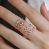 Cluster Rings CxsJeremy Soild 18K Au750 Rose Gold Real Natural Diamond Ring Galaxy Personality Wedding Band Exquisite Fashion Jewelry