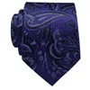 Bow Ties Blue And Purple Paisley Tie With Clip Silk Corbatas Para Hombre Classic Men's Necktie For Wedding Business Party Man