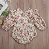 Pagliaccetti Born Infant Neonate Ragazzi Cute Pretty Body Manica lunga Ruffles Stampa floreale Tute 0-18M