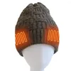 ベレー帽の加熱帽子インテリジェントな暖かいイヤーマフニットビーニー風力防止冬ソフト電気暖房キャップサイクリングハイキング