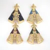 Pendentif colliers 5 pièces 2023 vierge marie Fine CZ cubique zircone cuivre métal breloques unisexe religieux bijoux cadeau