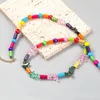 Chaînes bohème bois résine polymère argile collier femmes coloré délicat cou chaîne Boho Vintage Bijoux Mujer Bijoux 2023