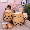 25cm Cute Desetoon Bubble Tea Cup Pillow Pillow Real Vida Real Pearl Tea Toys de pelúcia Coscada