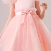 Girl Dresses Children's Princess Dress School Performance Mesh Wedding Flower Piano Show lang voor 4-14 jaar