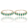Tornozinhos Stonefans Moda de cristal verde Cristal de tornozelo de tornozelo para mulheres boho salto alto tênis de tênis jóias de casamento