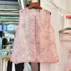 Kvinnors västar 2023 Summer spetsväst kvinnor design fashionabla kinesiska stil paljetter broderad pärlstav organza tunna västar