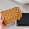 Womens Wallet Caviar Leather Mini Bags Calfskin Phone/Card Holder Bracelet Chain messenger Bag Hand Totes GHW Multi Pochette Crossbody Shoulder Handbags