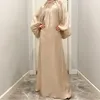 Vêtements ethniques manches évêque Abaya ensembles musulmans voile Costume arabe vêtements femmes Robe islamique Kimono caftan