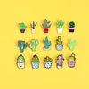 Petit et mignon ensemble d'accessoires dessin animé plante émail broche coloré Cactus Chlorophytum broches en pot Badges Denim revers bijoux