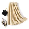 スカート2023到着女性a-lineスカート純粋な色のプリーツベルト良い品質ファルダスjupe femme saia