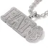 Hip Hop A-Z Custom Letters Pendant Necklaces Full Zircon Mens Gift Gold Silver
