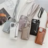 Роскошное кроссдиазиовое зерно зерновое молнии Vogue Phone Case для iPhone 14 13 Mini 12 11 Pro Max XR XS 7 8 плюс регулируем