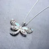 Подвесные ожерелья милый животный Dragonfly Blue Opal Stone Colles