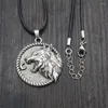 Chaînes Mode Hommes Bijoux Animaux Loup Hurlant Au Croissant De Lune Pendentif Collier