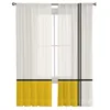 Rideau jaune lignes géométriques abstraites Tulle voilages décoratifs pour salon chambre cuisine El fenêtres panneaux
