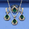 Necklace Earrings Set Brazilian Gold Colors Green Jewelry Choker Wedding And Bridal Accessories For Women