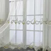 Tende piccole tende ricamate in filo fresco in filo di alta qualità tulle di alta qualità per la camera da letto del soggiorno di lusso