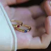 Cluster Rings UNICE Simple Classic Natural Ruby 18K Real Yellow Gold Jewelry AU750 Sapphire Ring For Women Anniversary Party Gift