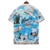 Tasarımcı Moda Giyim Amires Gömlek Amies California Hawaii Özel Aop Desen Moda Kısa Kollu Gömlek Erkekler Kadın Günlük Gömlek Lüks Sokak Giyin