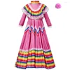 Robes de fille mexicaine ethnique Dance Robe de bébé manches longues Stripe Princess Halloween Costume Six One School Stage Francy Tissu