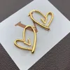 2023 sieraden sets vrouw lange hartvormige oorbellen ketting titanium stalen letter hanger kettingen