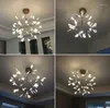 Pendant Lamps Firefly Tree Branch Modern Led Chandelier Acrylic Leaf Chandeliers Ceiling Lamp For Bedroom Art Decorative Hanging Light